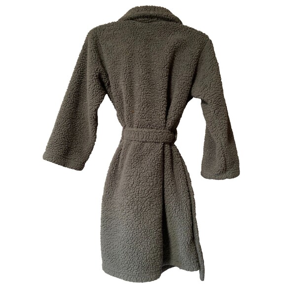 Pottery Barn Robe‎ Unisex Small Charcoal Gray Cozy Knit Long Sleeve Tie Waist - Picture 5 of 15